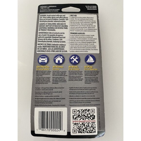 Rapid Fix UV Liquid Plastic Adhesive‎ With UV Lamp # 6121815 Auto New In Box - Picture 7 of 10